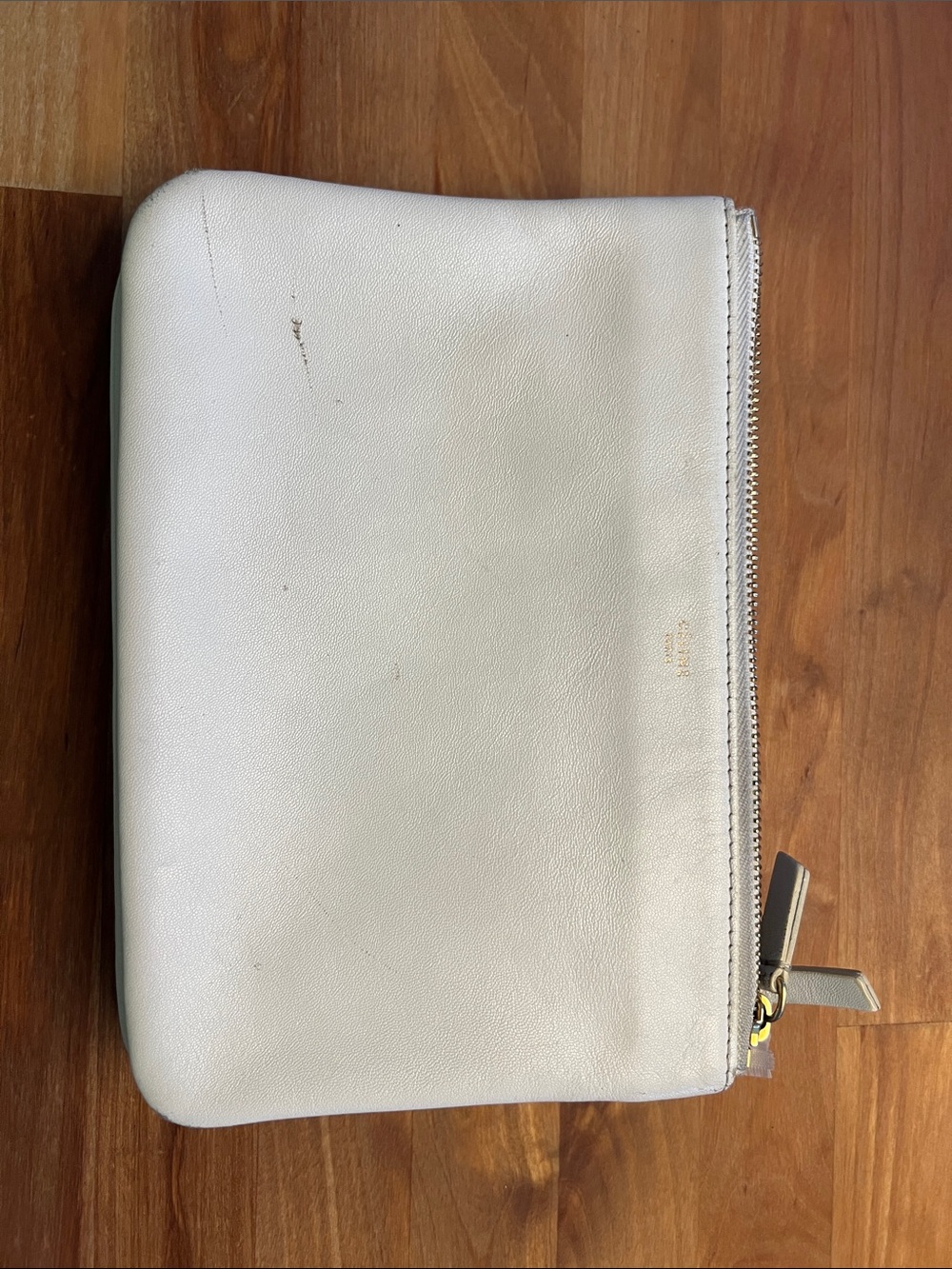 Celine Trio White Leather Crossbody Pouch